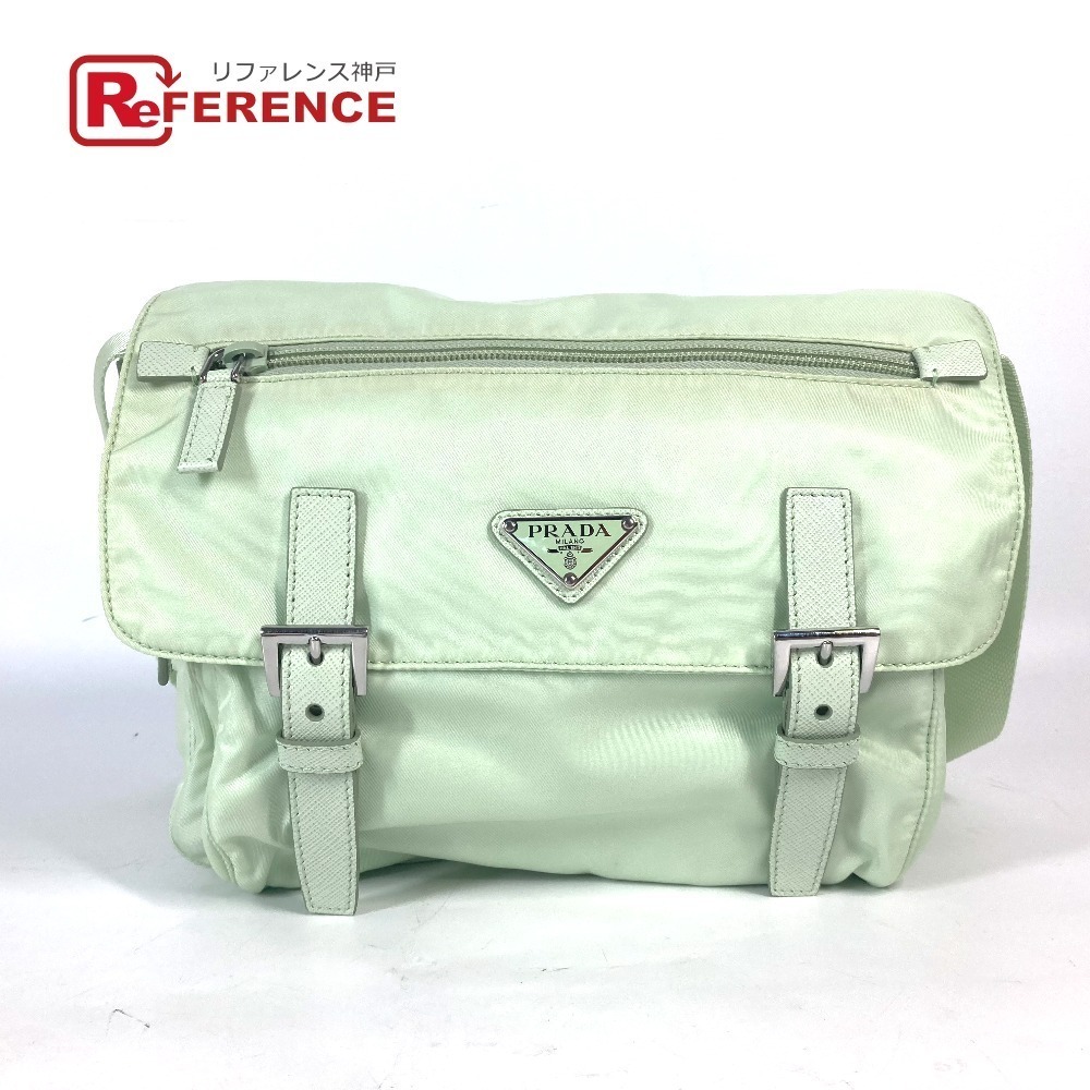 Prada Triangle Logo Re Nylon Shoulder Bag Pouch Crossbody ACQUA Green